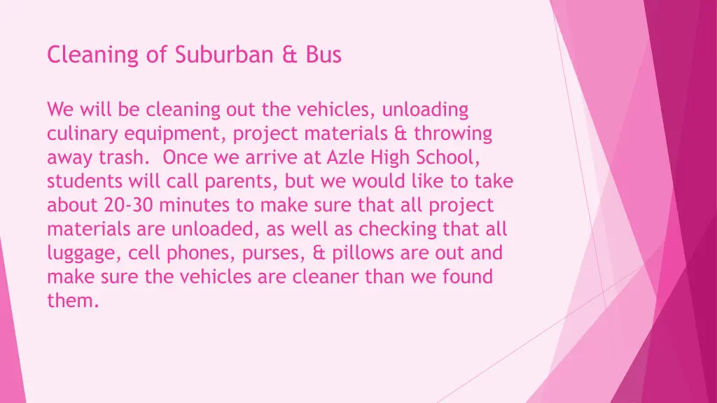 cleaning of suburban bus