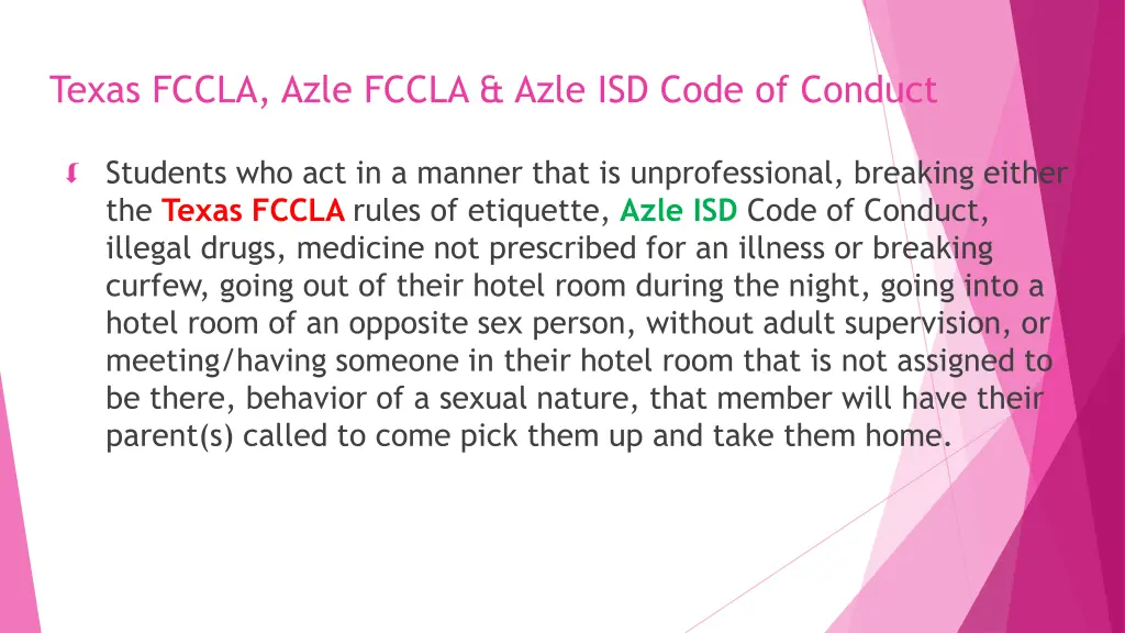 texas fccla azle fccla azle isd code of conduct