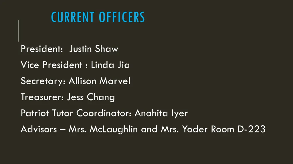 current officers