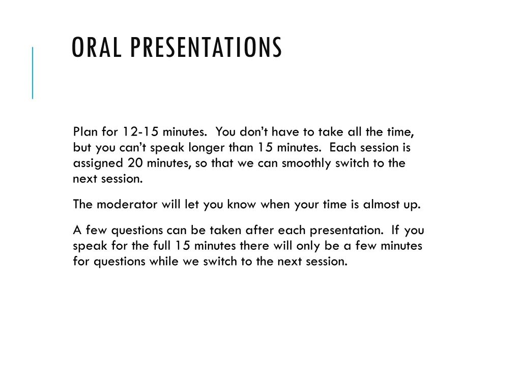 oral presentations