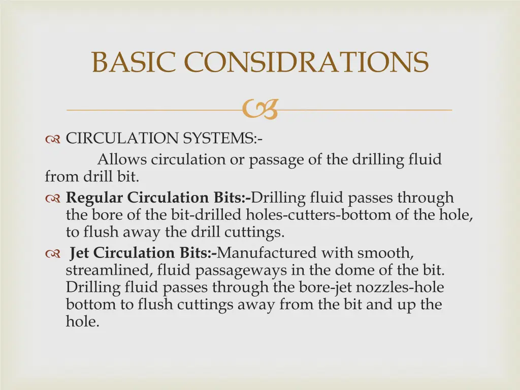 basic considrations