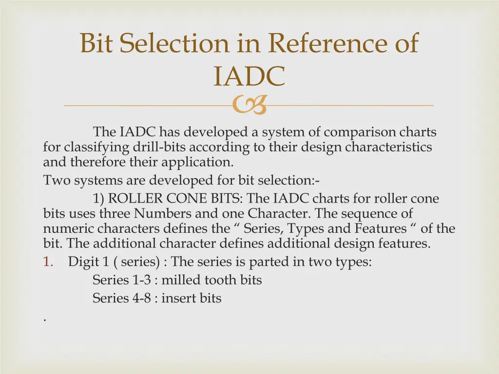 bit selection in reference of iadc