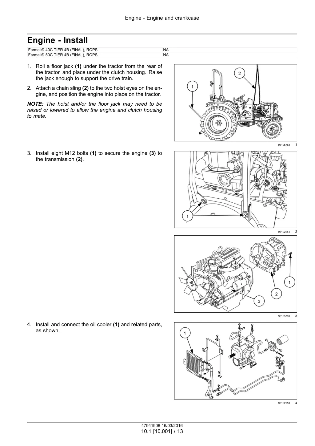 engine engine and crankcase 10