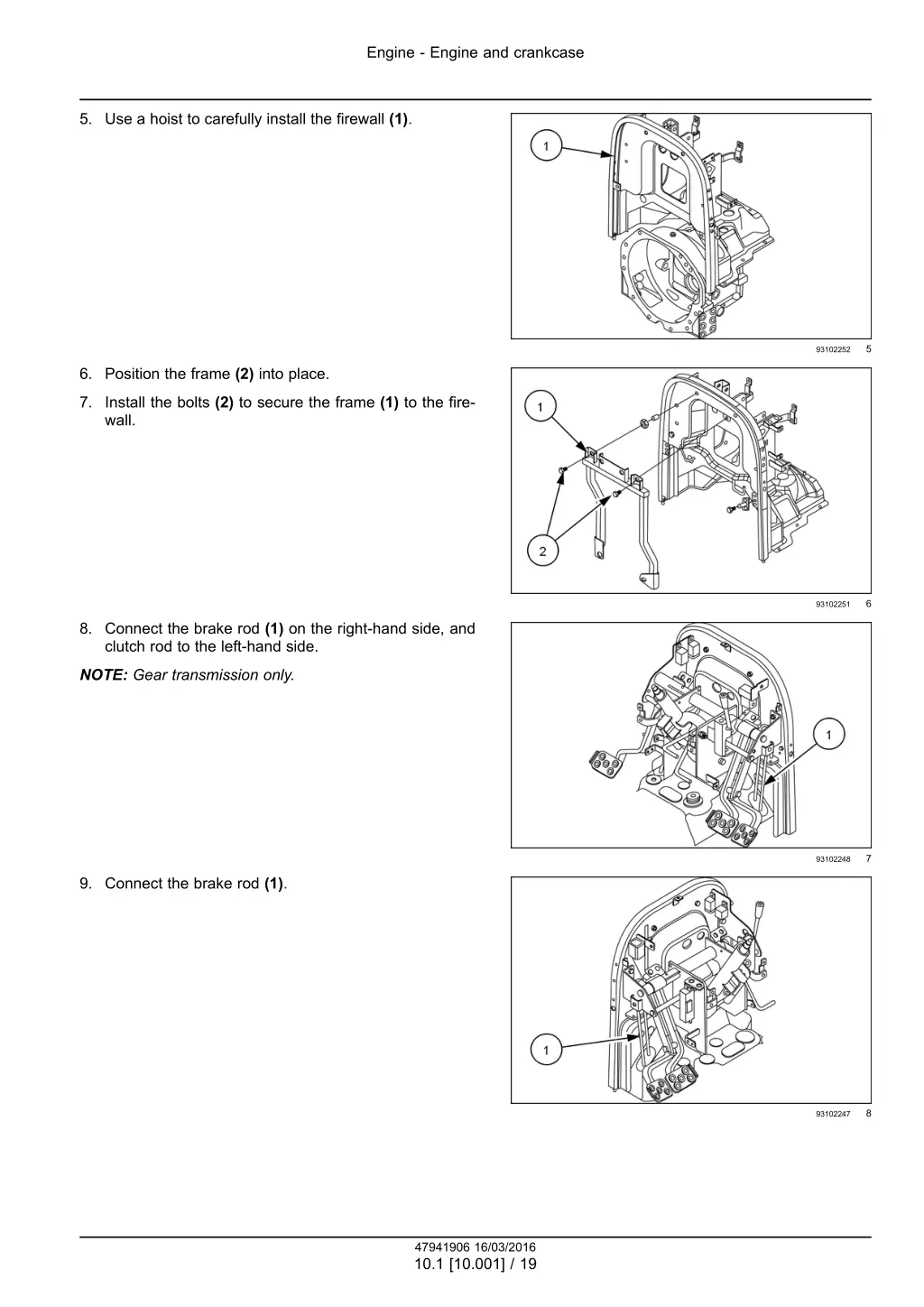 engine engine and crankcase 16