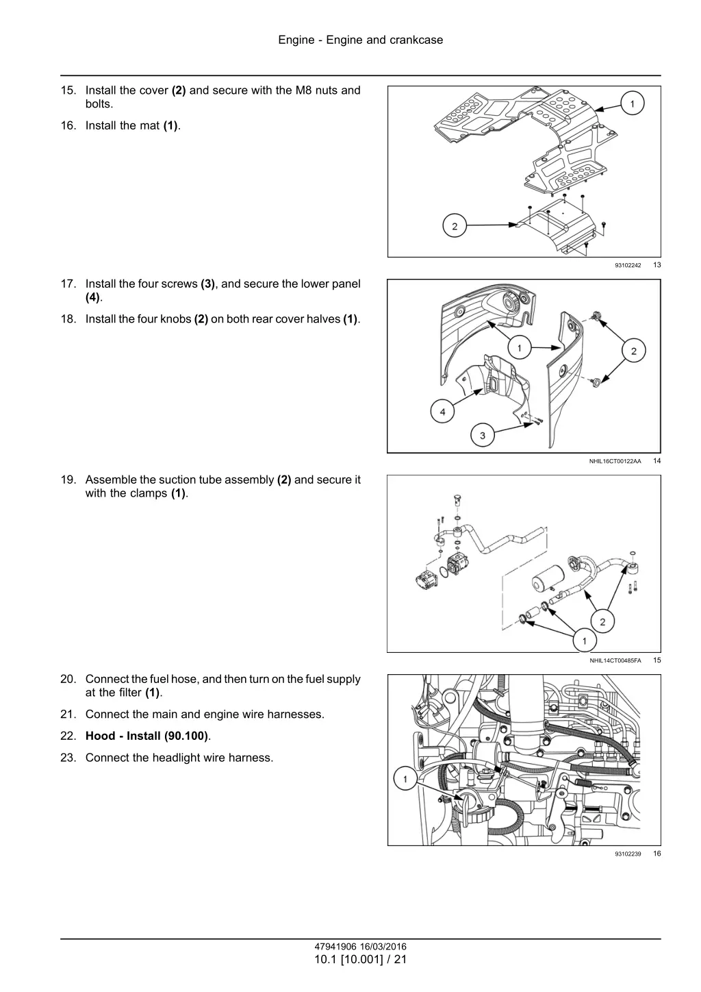 engine engine and crankcase 18