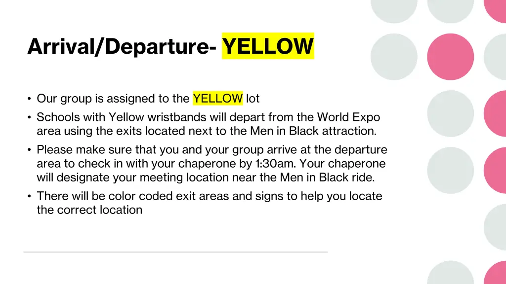 arrival departure yellow