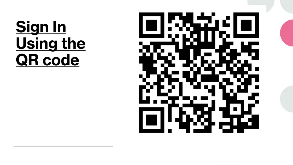 sign in using the qr code