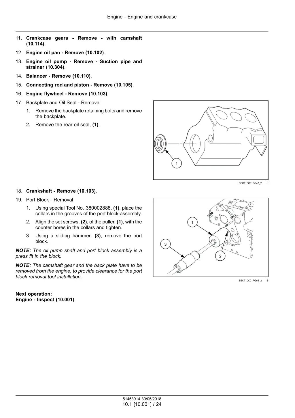 engine engine and crankcase 16