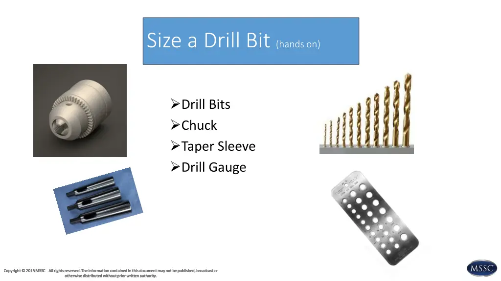 size a drill bit hands on