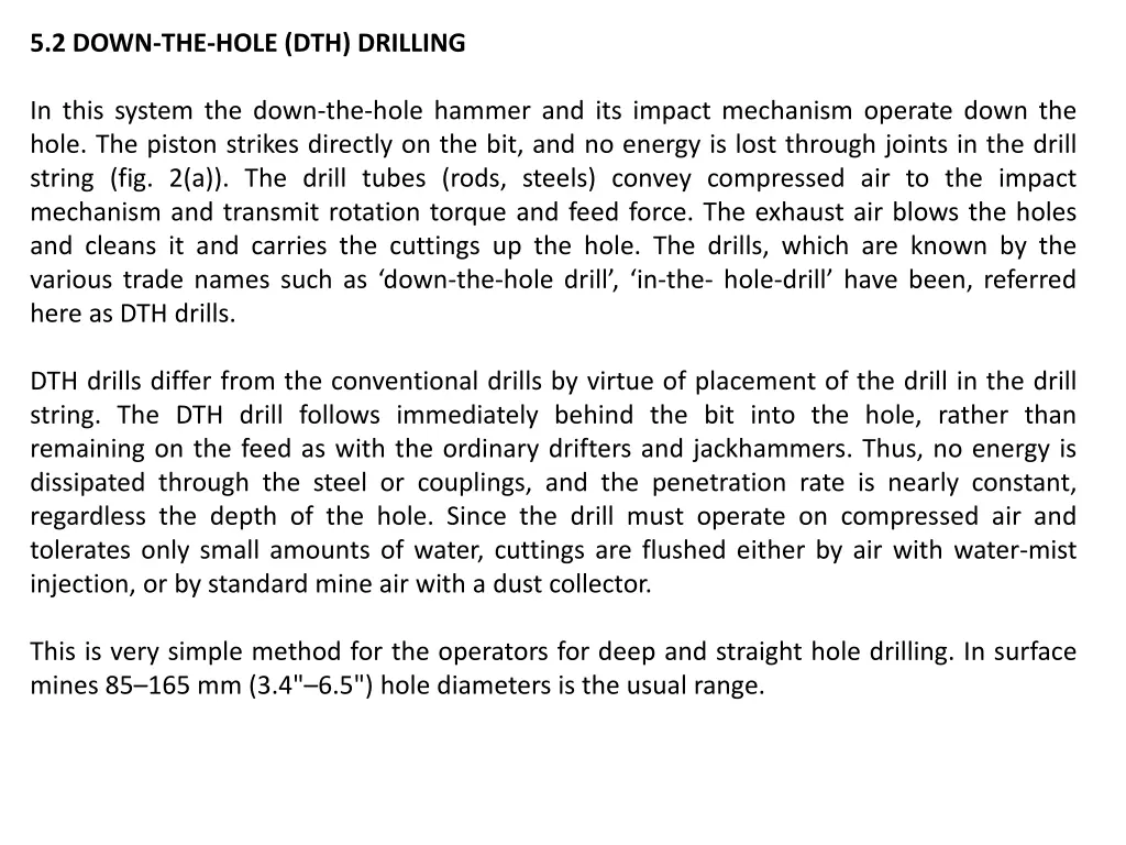 5 2 down the hole dth drilling