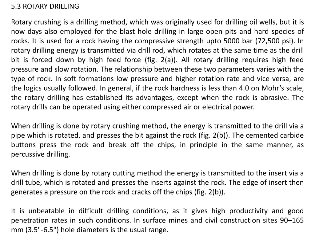 5 3 rotary drilling