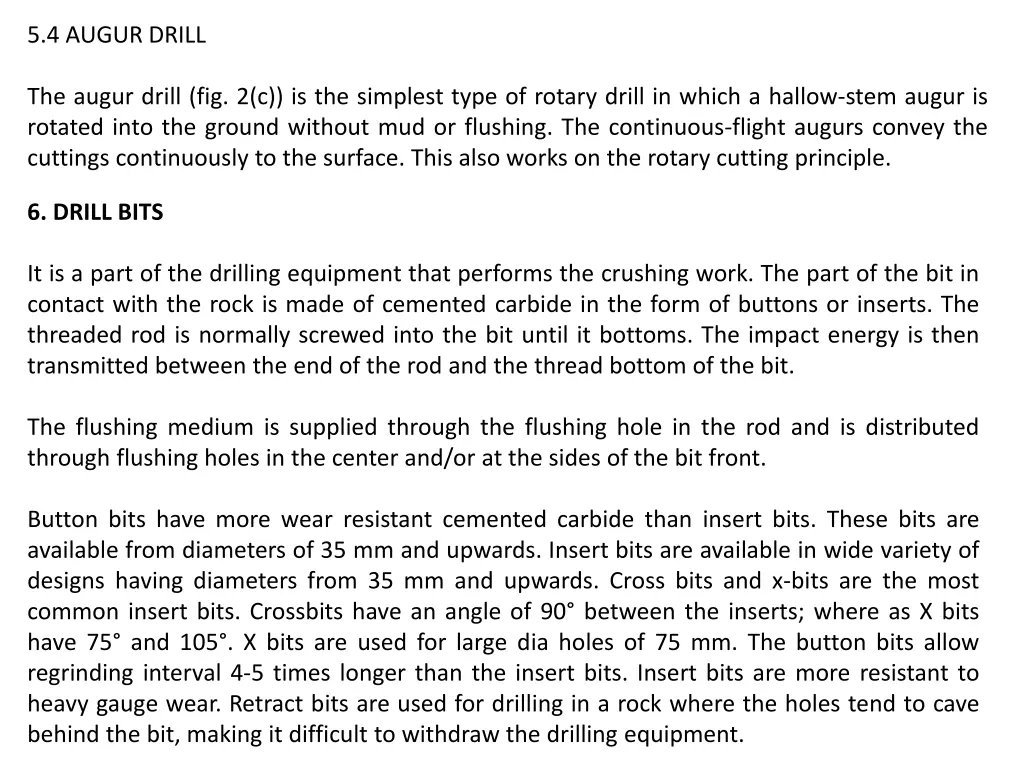 5 4 augur drill