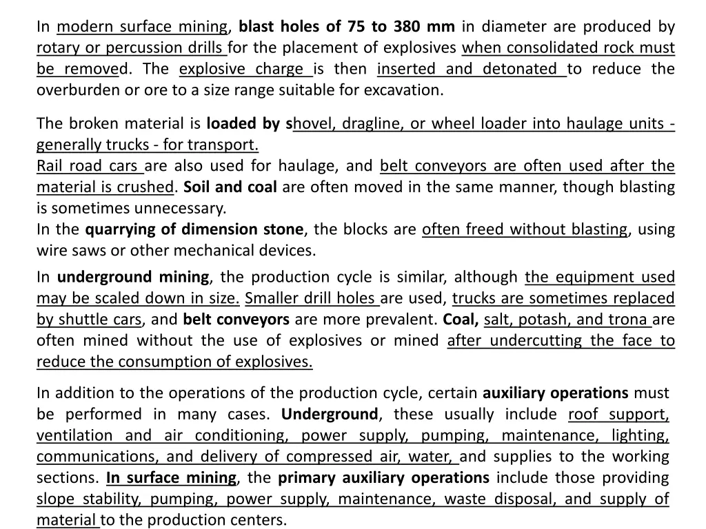 in modern surface mining blast holes