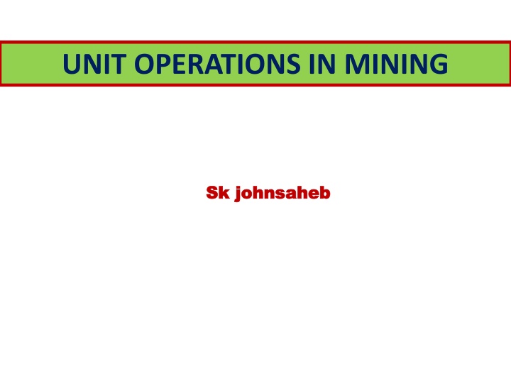 unit operations in mining