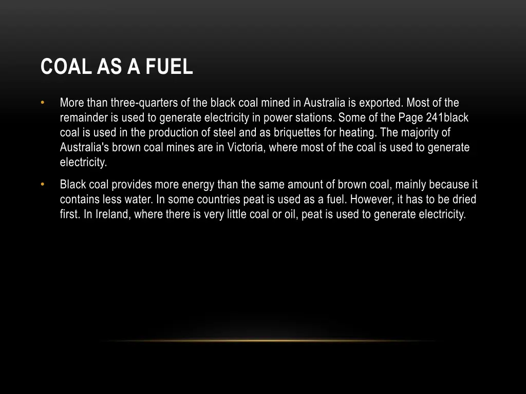 coal as a fuel