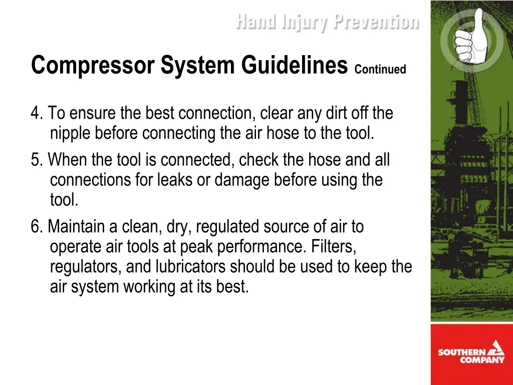 compressor system guidelines continued