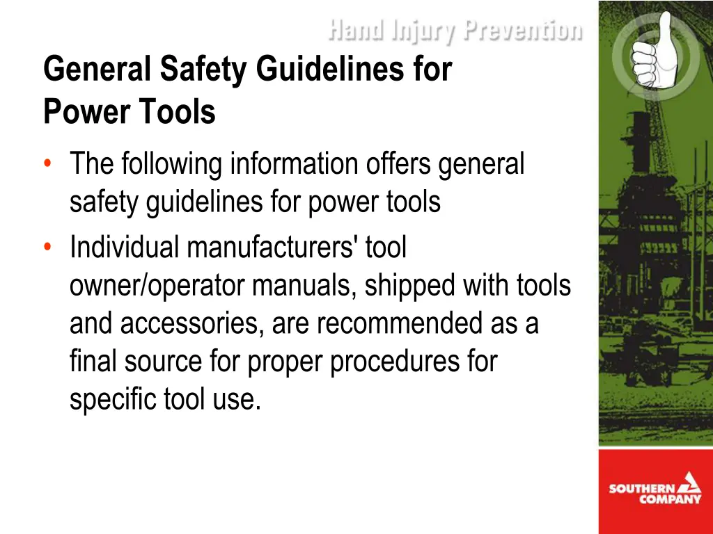 general safety guidelines for power tools