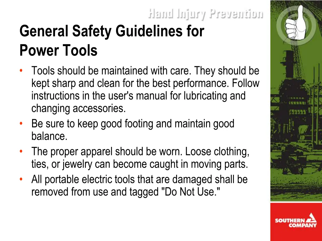 general safety guidelines for power tools tools