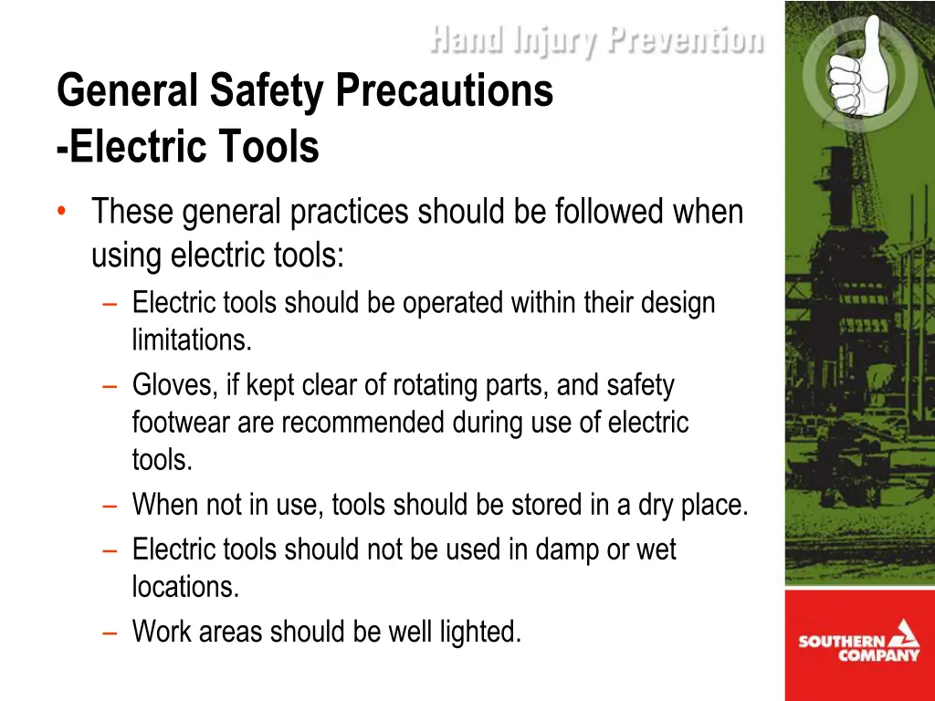 general safety precautions electric tools these