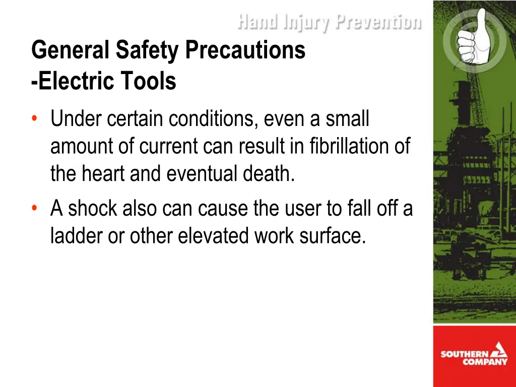 general safety precautions electric tools under