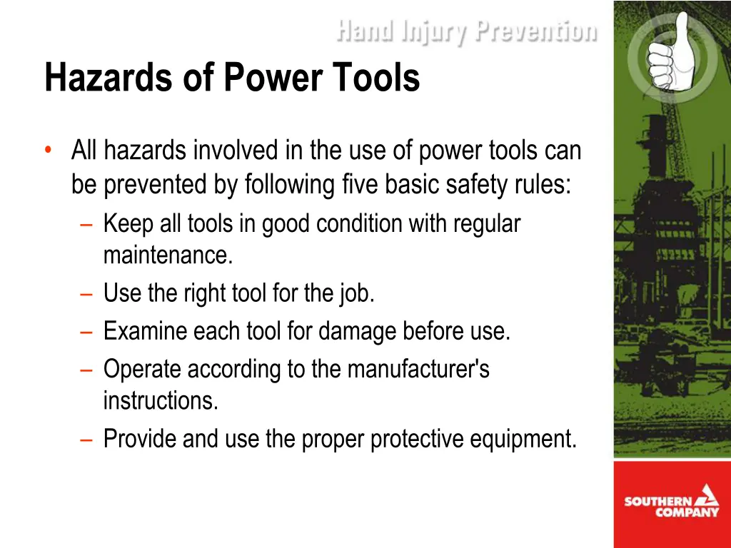 hazards of power tools