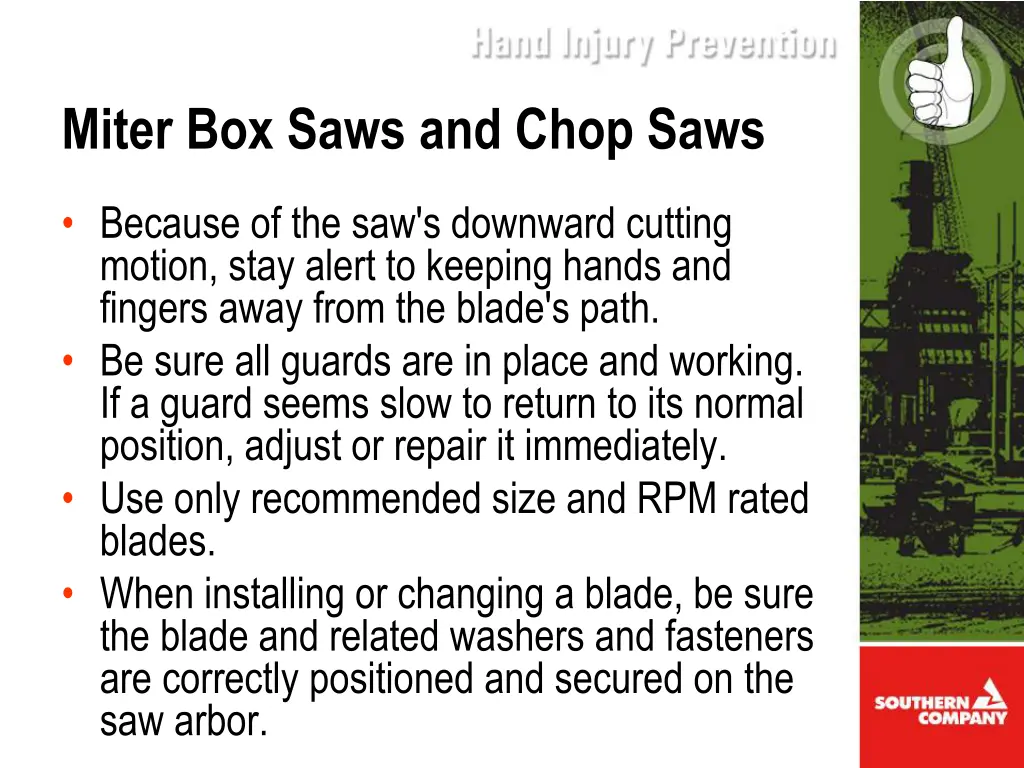 miter box saws and chop saws