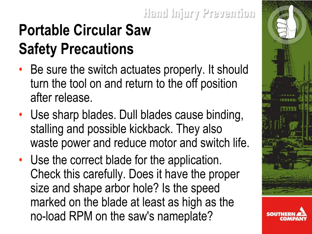 portable circular saw safety precautions be sure