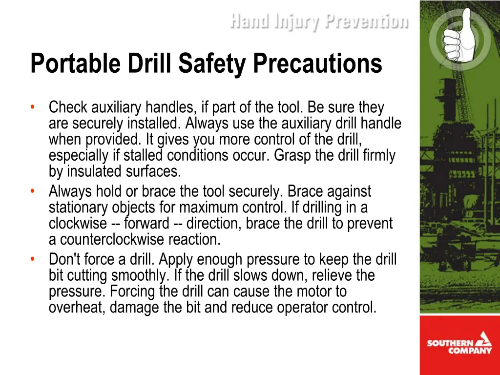 portable drill safety precautions 1