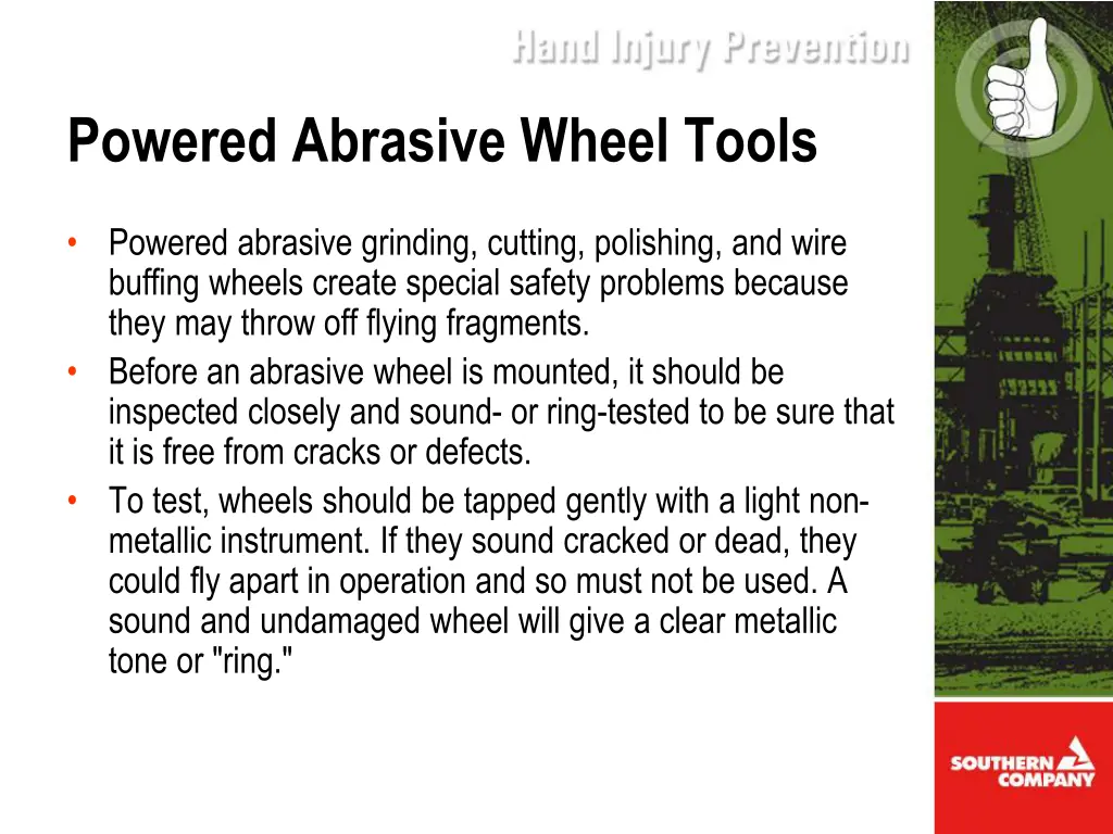 powered abrasive wheel tools