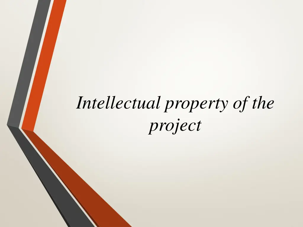 intellectual property of the project