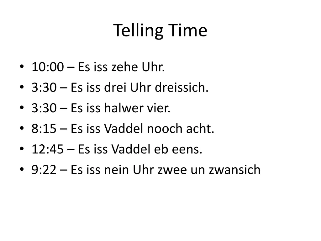 telling time