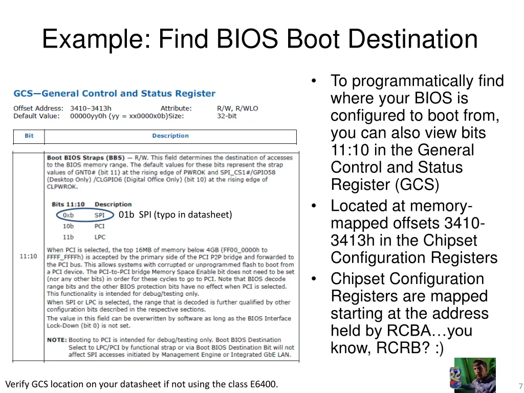 example find bios boot destination