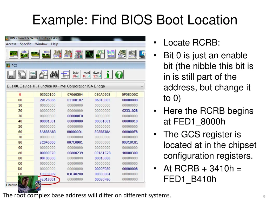 example find bios boot location