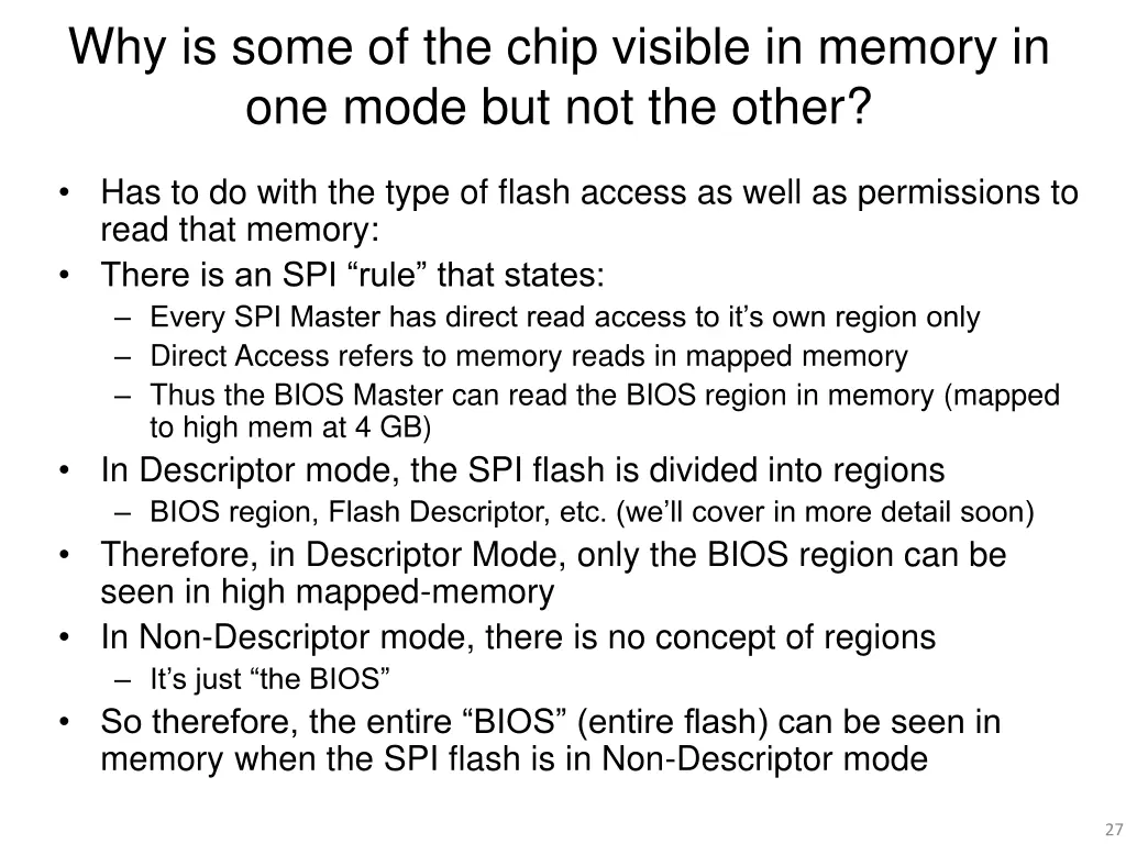 why is some of the chip visible in memory