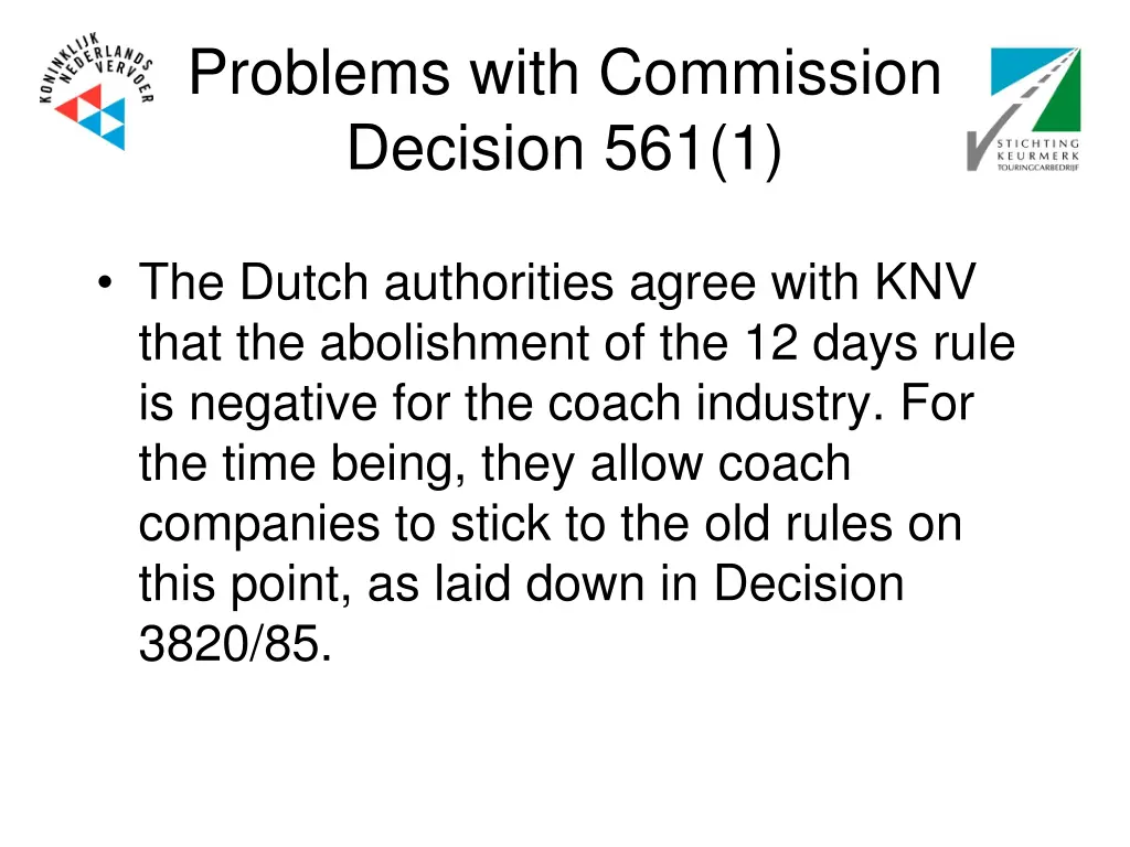 problems with commission decision 561 1