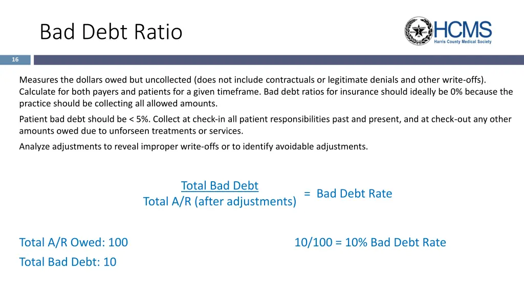 bad debt ratio