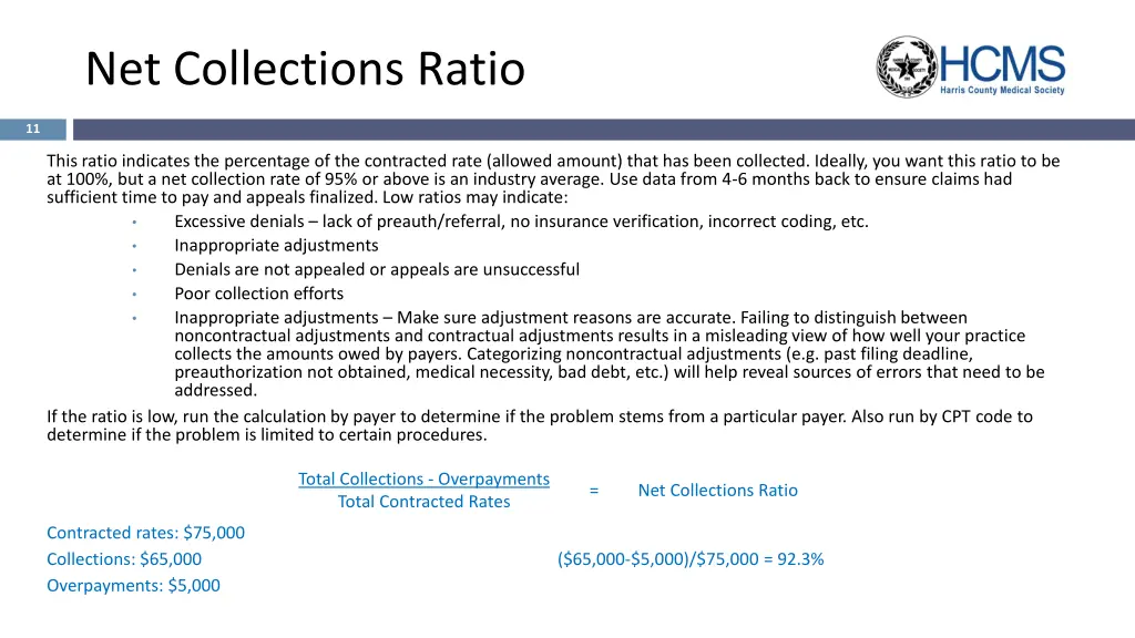 net collections ratio