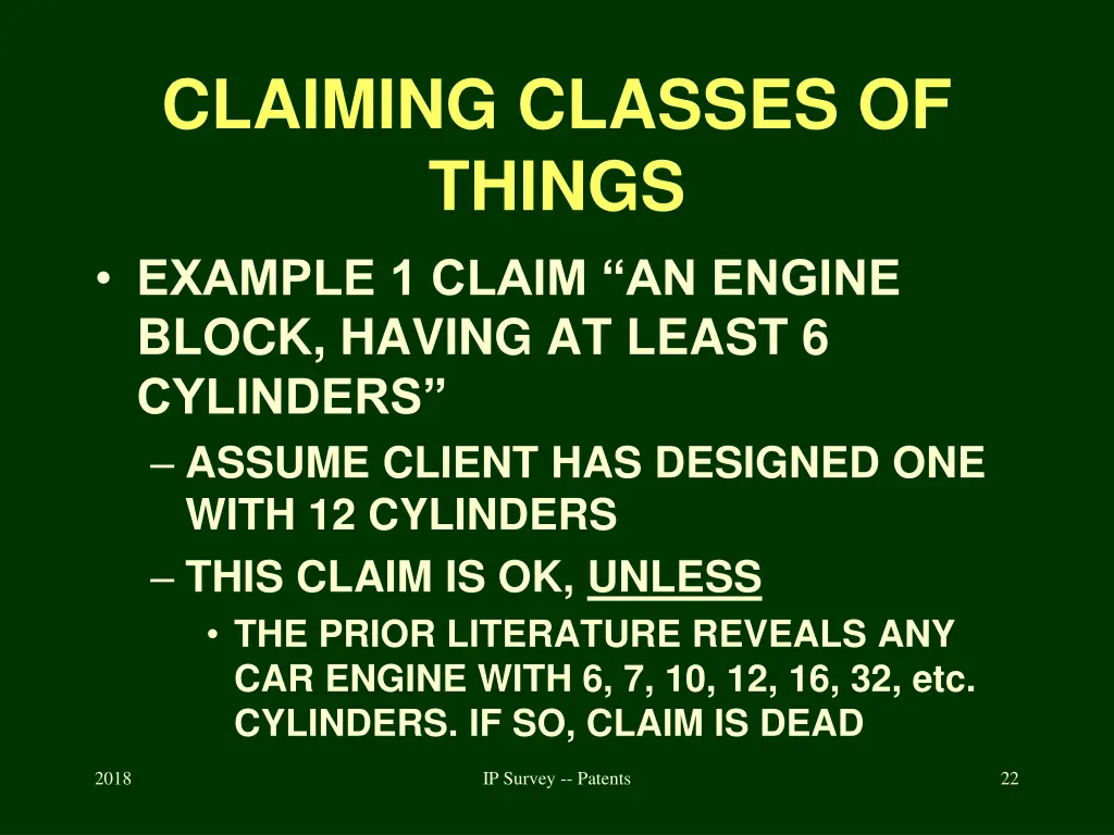 claiming classes of things example 1 claim