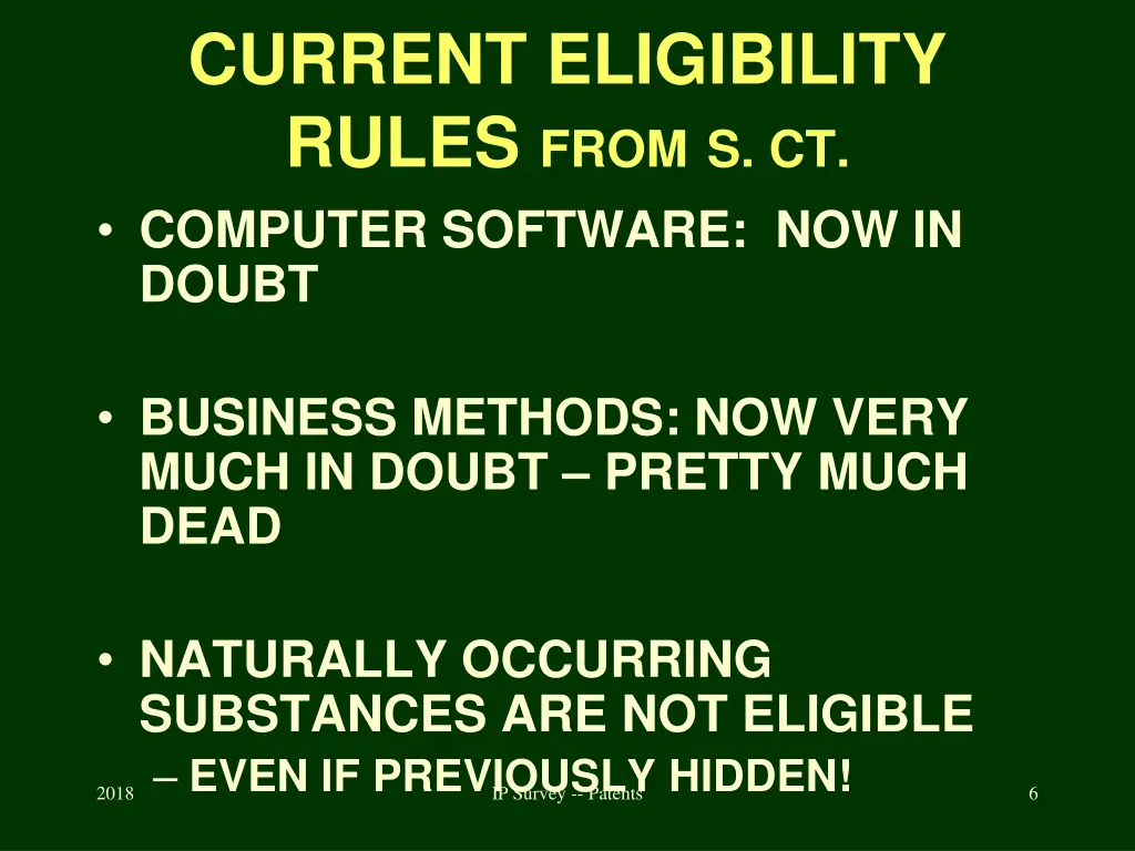 current eligibility rules from s ct computer