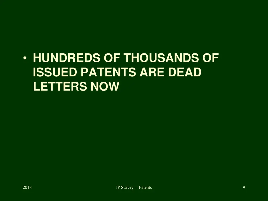 hundreds of thousands of issued patents are dead