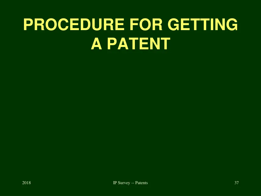 procedure for getting a patent