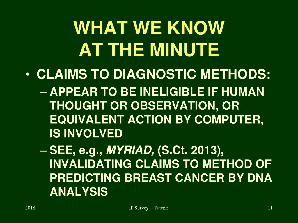 what we know at the minute claims to diagnostic