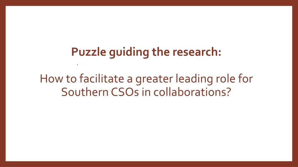 puzzle guiding the research