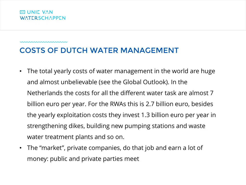 costs of dutch water management