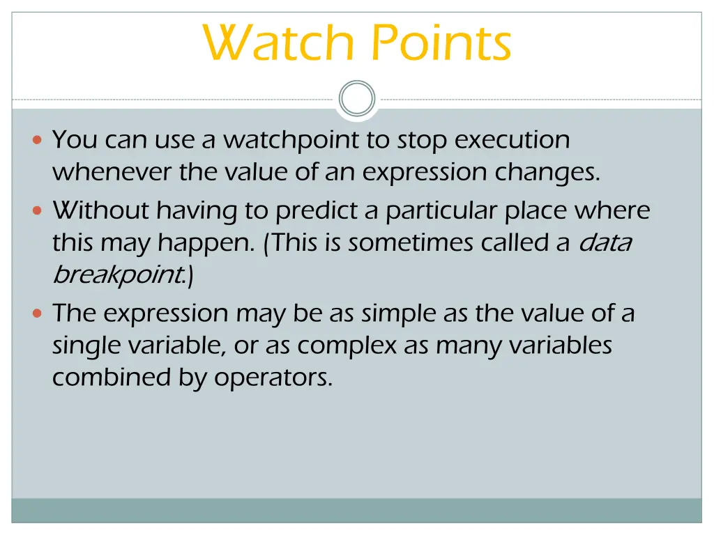 watch points