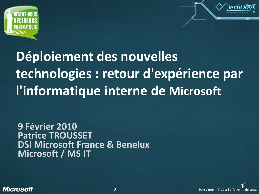 d ploiement des nouvelles technologies retour