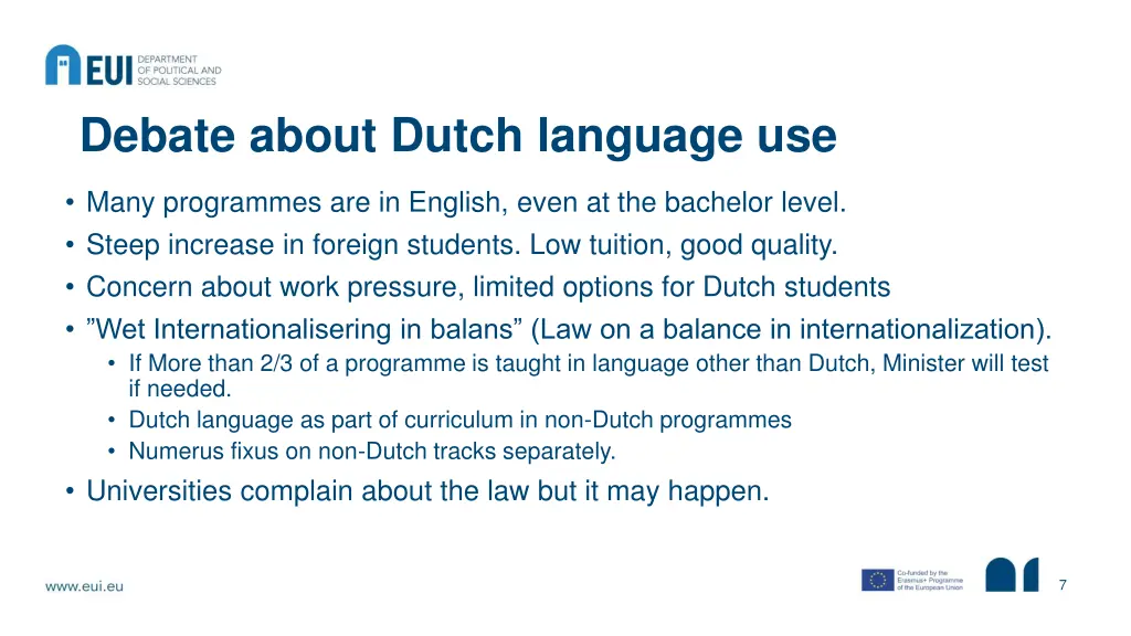 debate about dutch language use