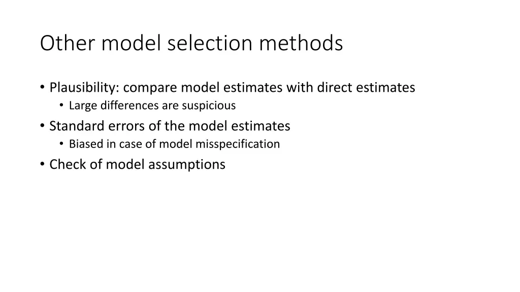 other model selection methods