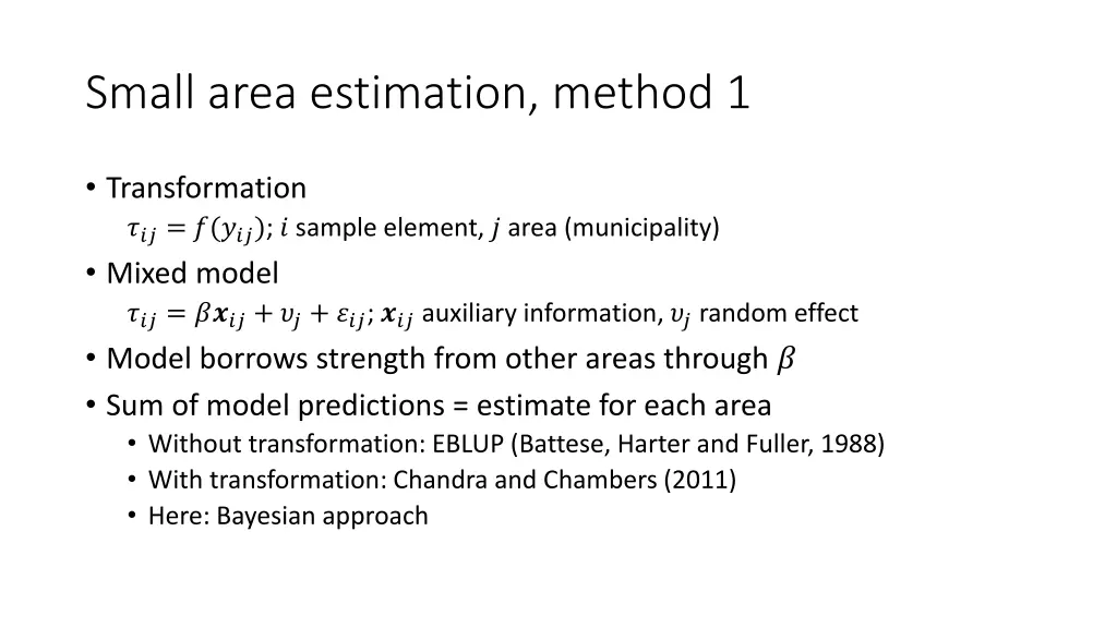 small area estimation method 1