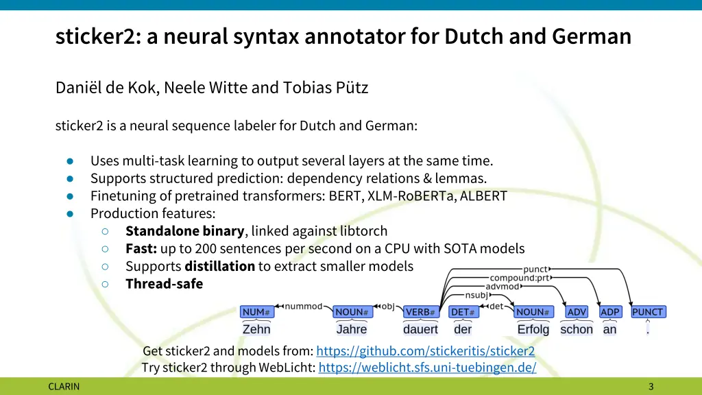 sticker2 a neural syntax annotator for dutch